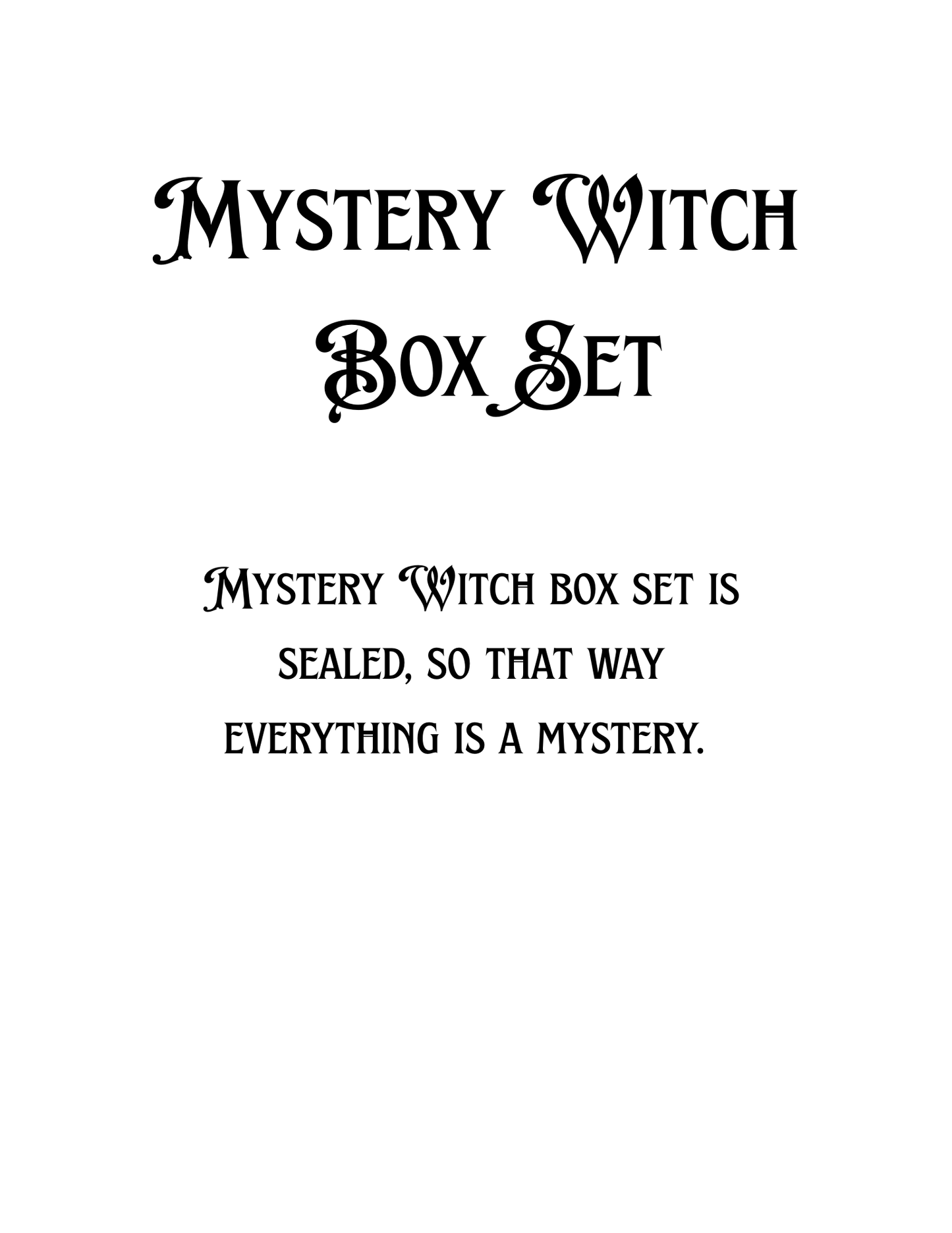 Mystery Witch Box Set